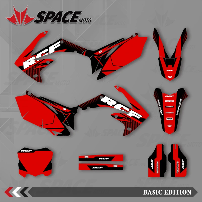 

SPACE Motorcycle Graphics Background Decals Stickers Kit Number Name Customize For Honda 10-13CRF250 09-12CRF450