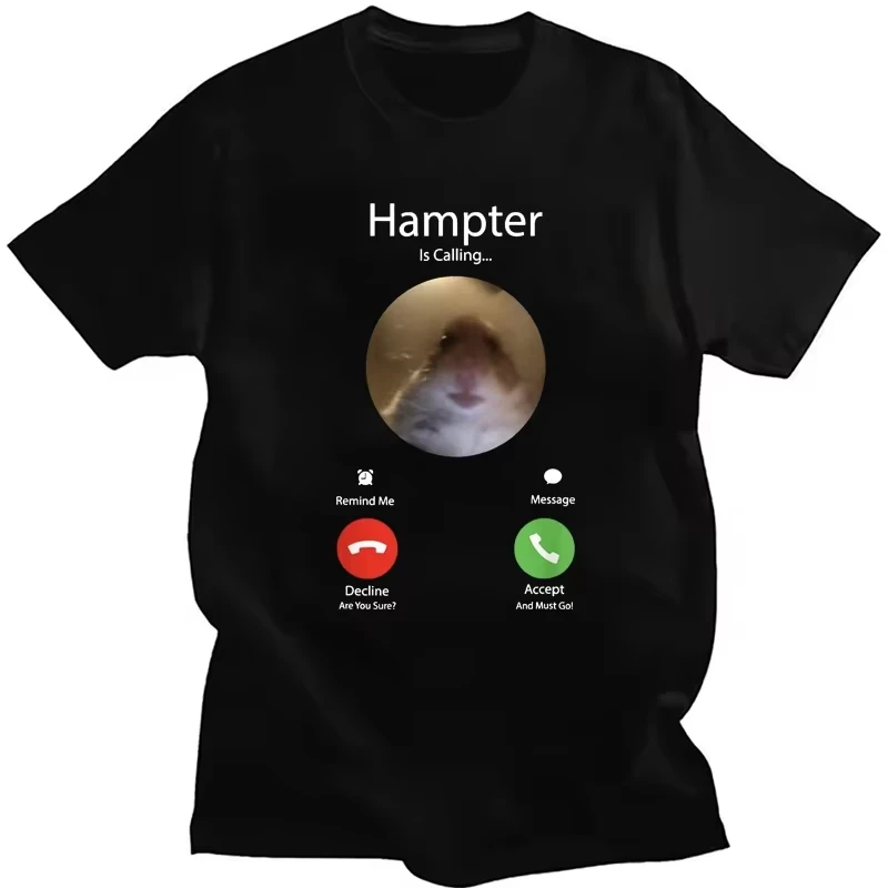 Dank Meme Hamster Staring Oversized Unisex T-shirt Streetwear Trendy Cotton New Model personality Clothes Y2k Short Sleeves soft