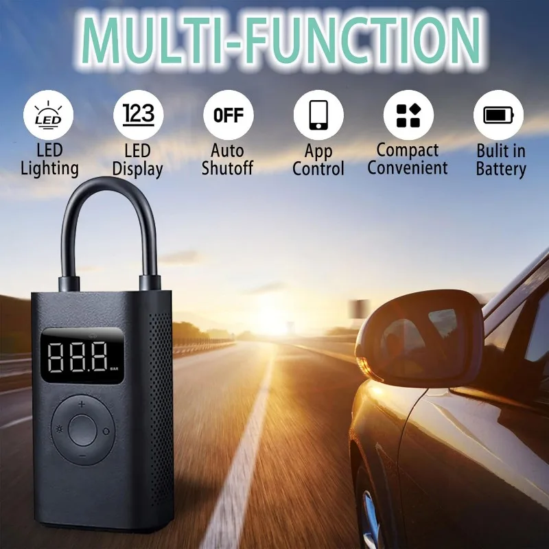 Portable Mini Air Compressor Tire Inflator Automotive Tire Inflator Pump Electric Motorcycle Pump Automatic Release Pump Tool