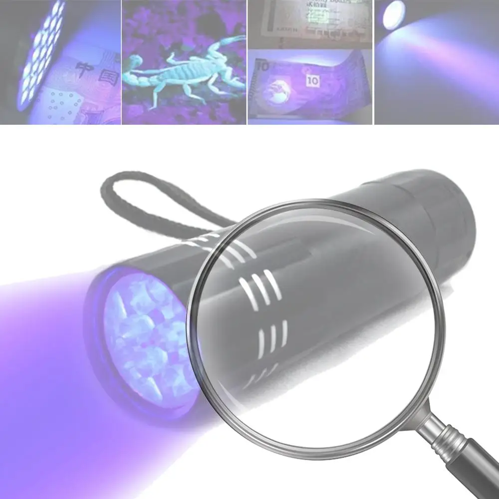 

Ultraviolet Lamp Scorpion Detection Light LED Torch Light and UV Purple Flashlight Outdoor Sport Riding