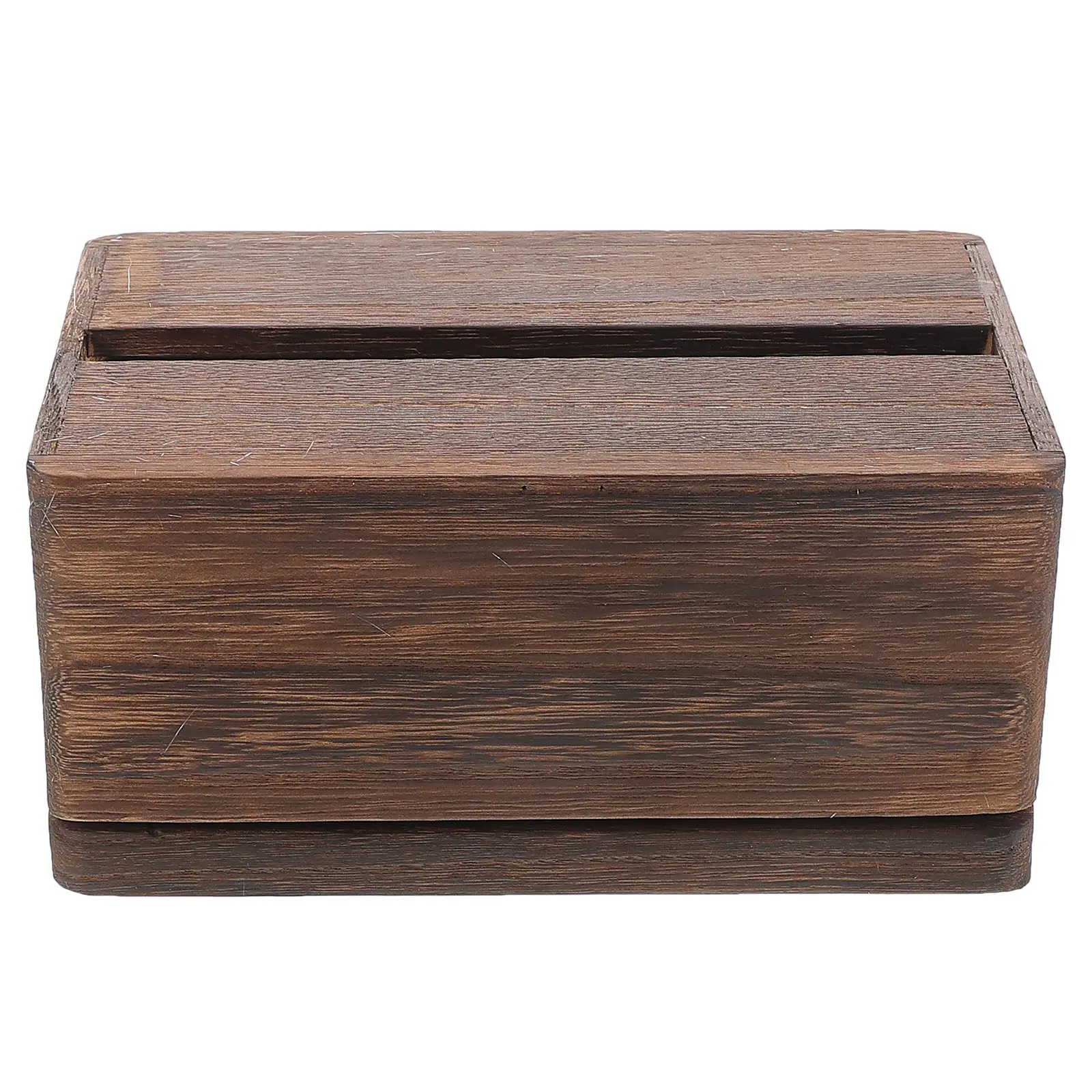 

Wood Tissue Box Holder Solid Wood Rectangular Wall Mounted Desktop Tissue Storage Organizer Multifunctional Napkin Box