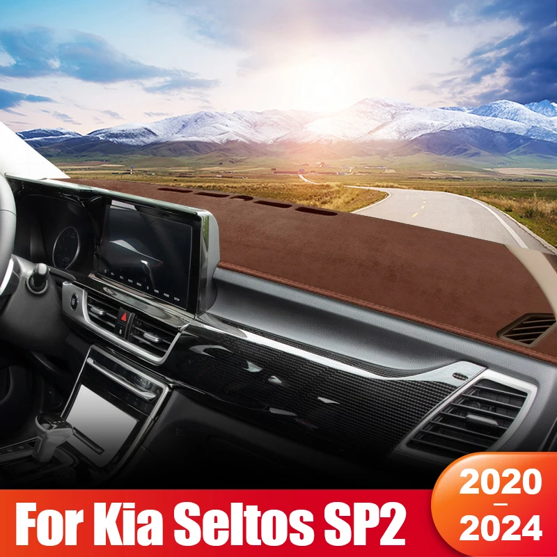 

For Kia Seltos 2020 2021 2022 2023 2024 SP2 KX3 Car Dashboard Sun Shade Cover Instrument Panel Mat Non-slip Pad Accessories