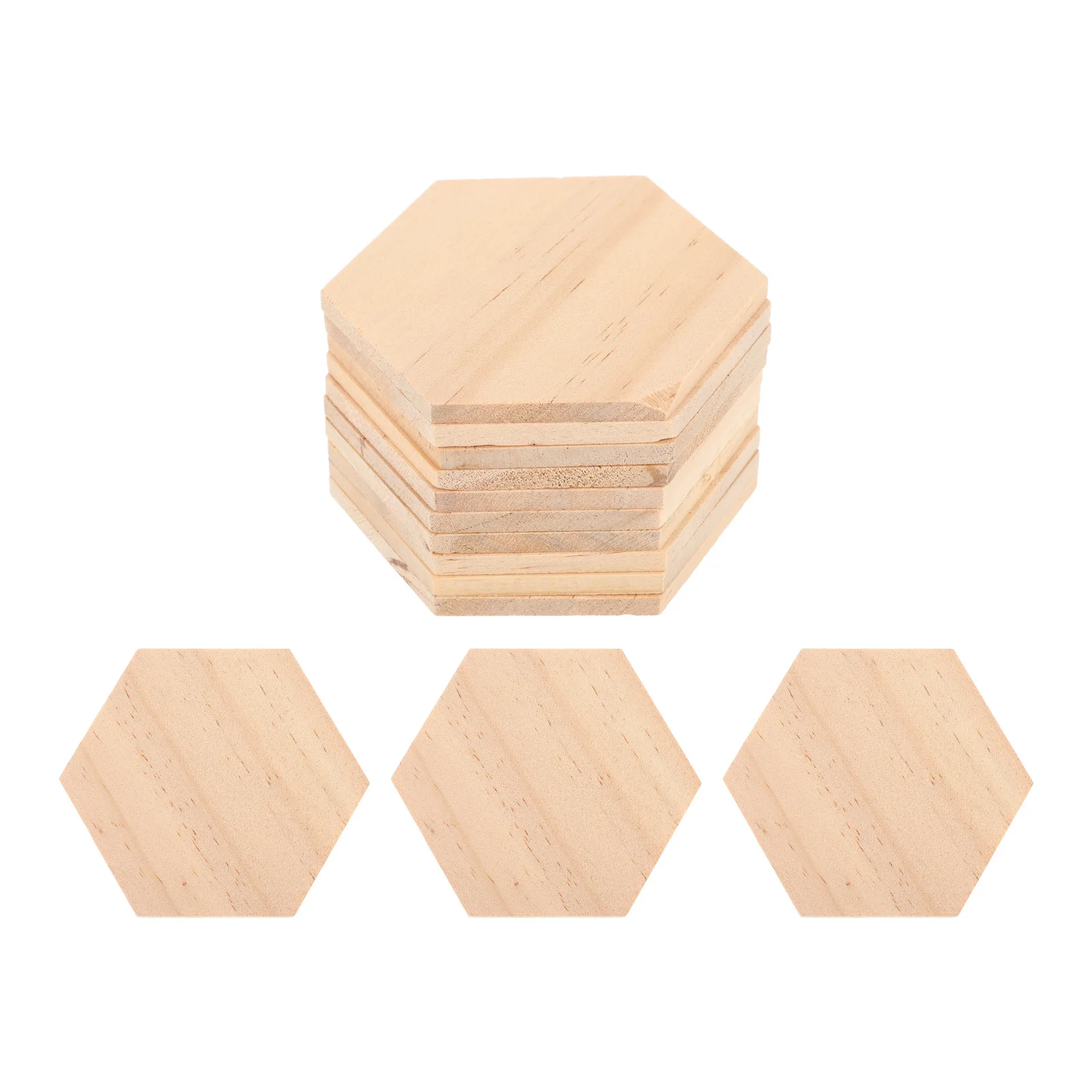 

25Pcs Decorative Wood Slices Natural Hexagon Blank Pieces for Craft Projects Wall Art Christmas Decorations Handmade Signage