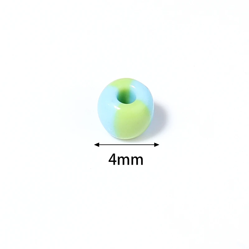 Apx 130pcs/Lot 4mm Stripe Czech Glass Seed Beads Round Acrylic Spacer Beads For Jewelry Making DIY Bracelet Necklace Accessories
