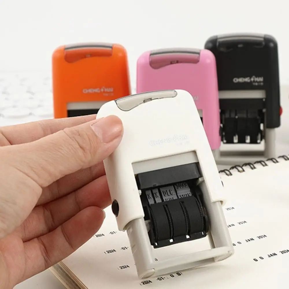 Automatic Ink Return Date Stamps English Version Smooth Running Self-Inking Stamps Adjustable Handle Account Date Wheel Stamp