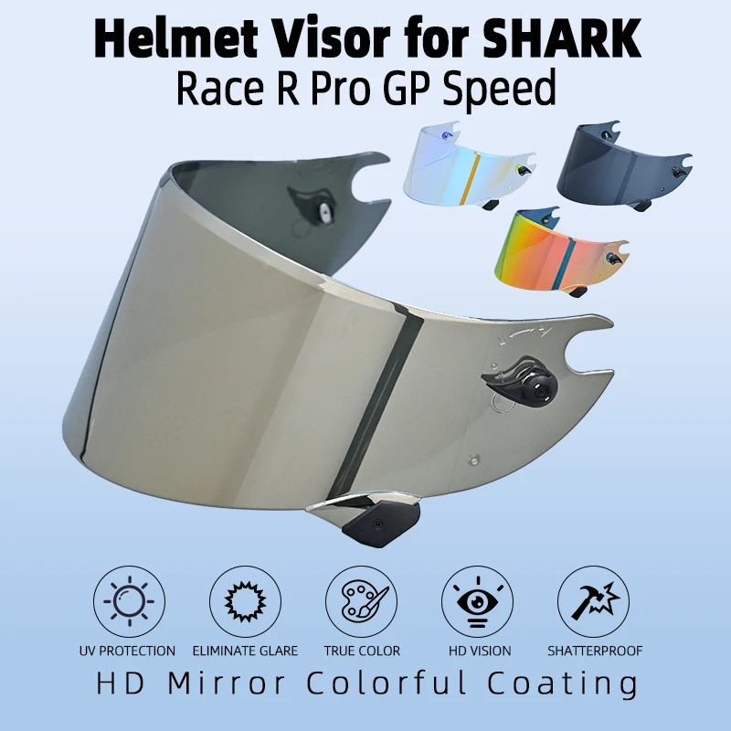 

Motorcycle Helmet Visor Anti-UV PC Visor Lens Race R Pro GP Model Smoke Dark Replacement Visor For Shark Race-R Pro GP