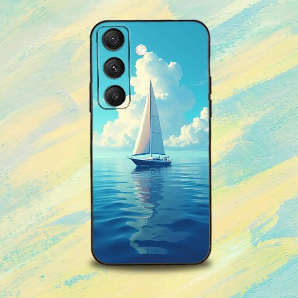Art SailingS S-Ship B-Boat Phone Case For Samsung S25,S24,S10,S22,S21,S20,S23,Ultra,Plus,Lite,FE,Soft Silicone Black Cover