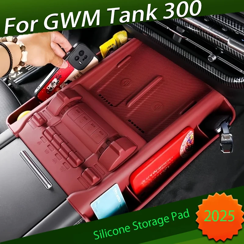 

Car Central Control Silicone Storage Pad Fit for GWM Tank 300 2025 Modified Auto Wireless Charging Protection Pad Accessories