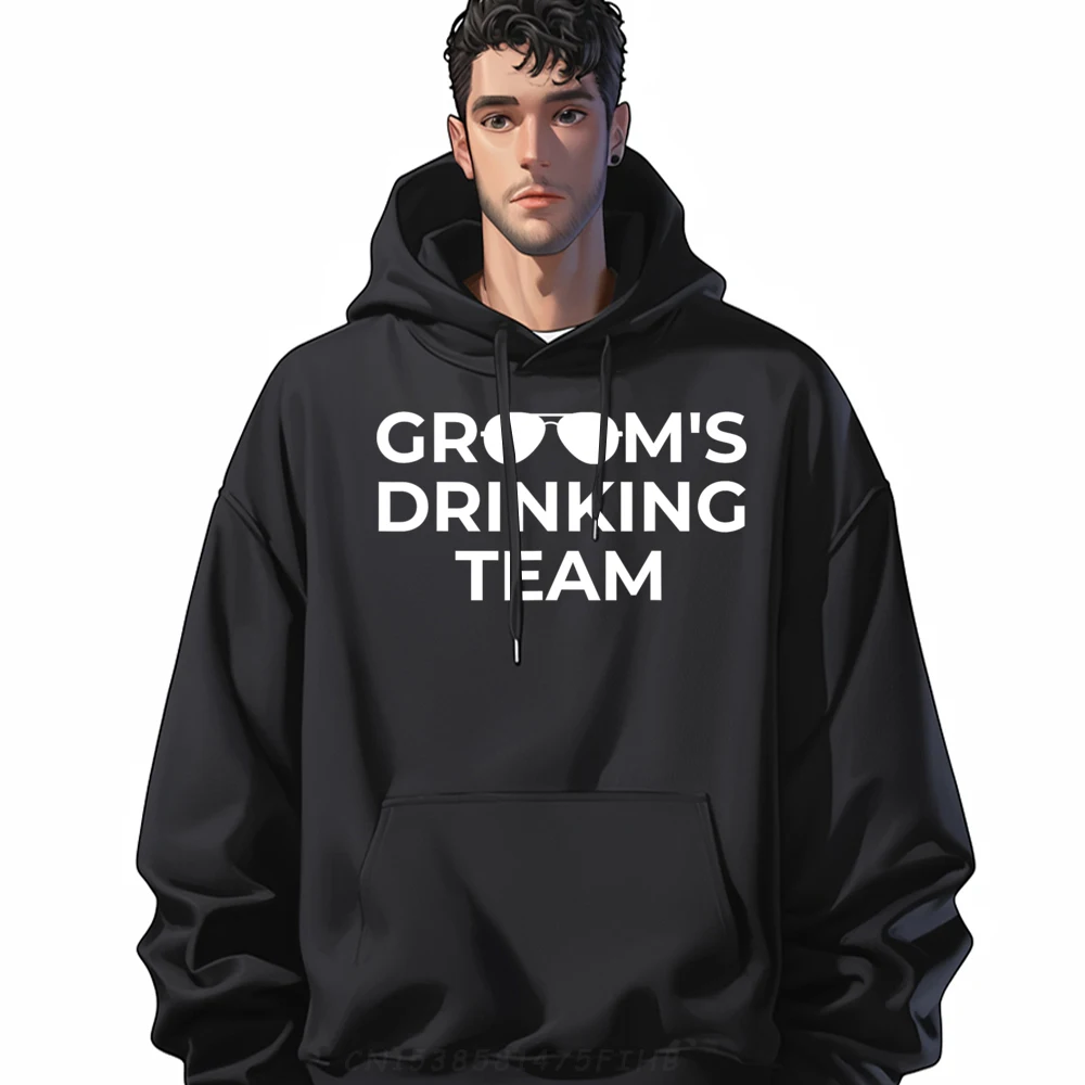 

Classic Groom Drinking Team Bachelor Party Vintage Hoodies Crew Neck Mans Hoodies Printed Long Sleeve Mens Sweatshirt