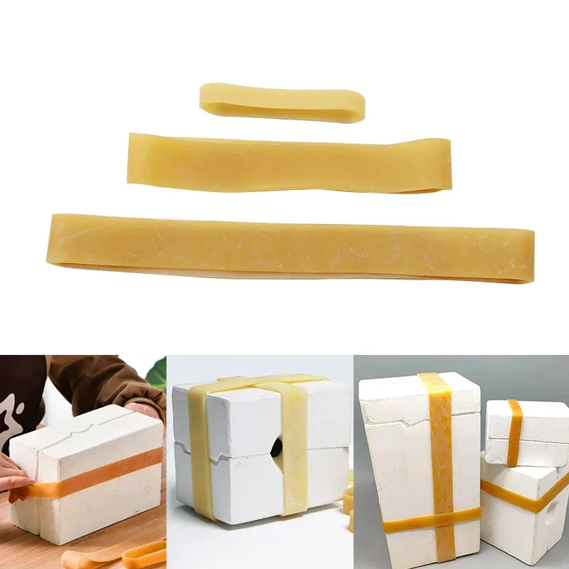 Ceramic Plaster Bandage Adjustable Gypsum Ceramics Mold Stretch Rubber Binding Elastic Band Pottery Art Tools 3Pcs