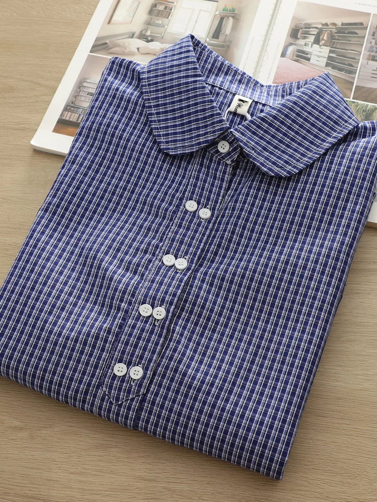 

Женский базовый слой в клетку Preppy Plaid Long Sve, весна-осень, большие размеры, модный топ на пуговицах из смеси хлопка для поездок на работу