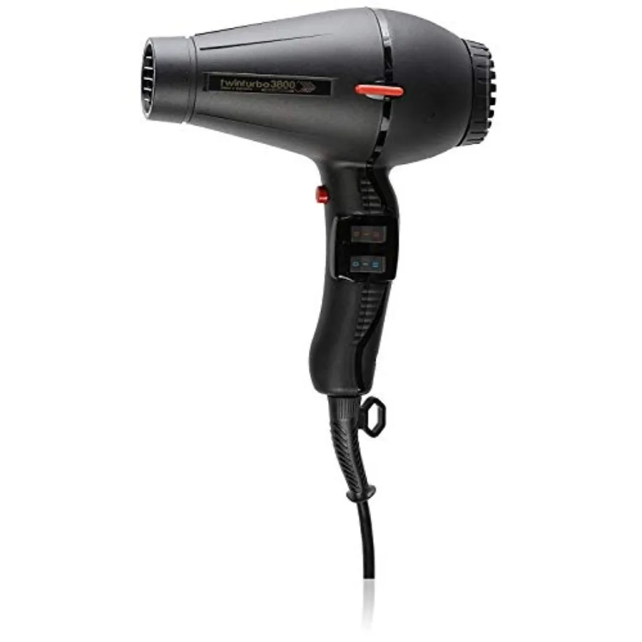 

Turbo Power TwinTurbo 3800 Black Ceramic Ionic Technology Eco Friendly Hot Blow Attachment for Fast Drying, Black