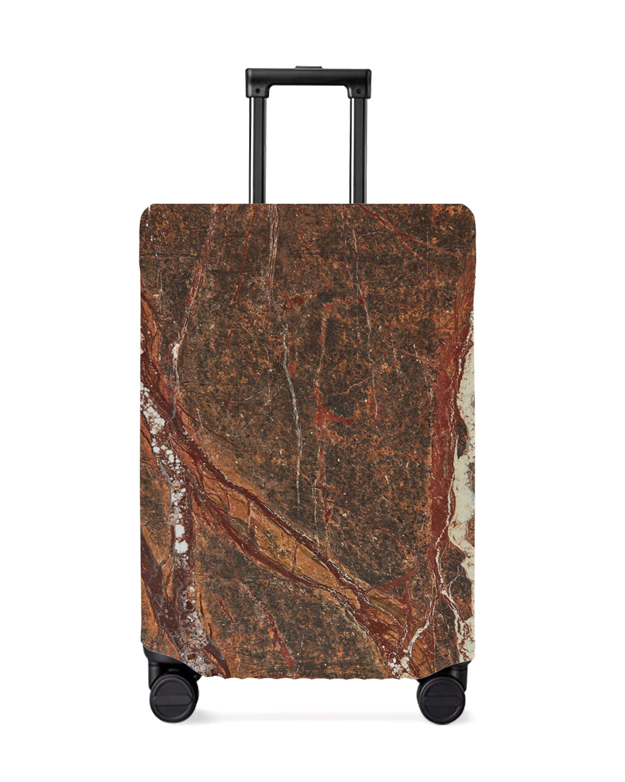 Marble Brown Pattern Luggage Cover Stretch Suitcase Protector Baggage Dust Case Cover for 18-32 Inch Travel Suitcase Case