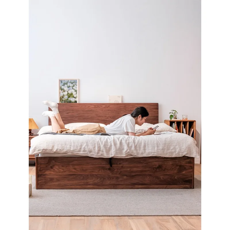 

Solid wood box bed high box double hydraulic rod structure modern and simple