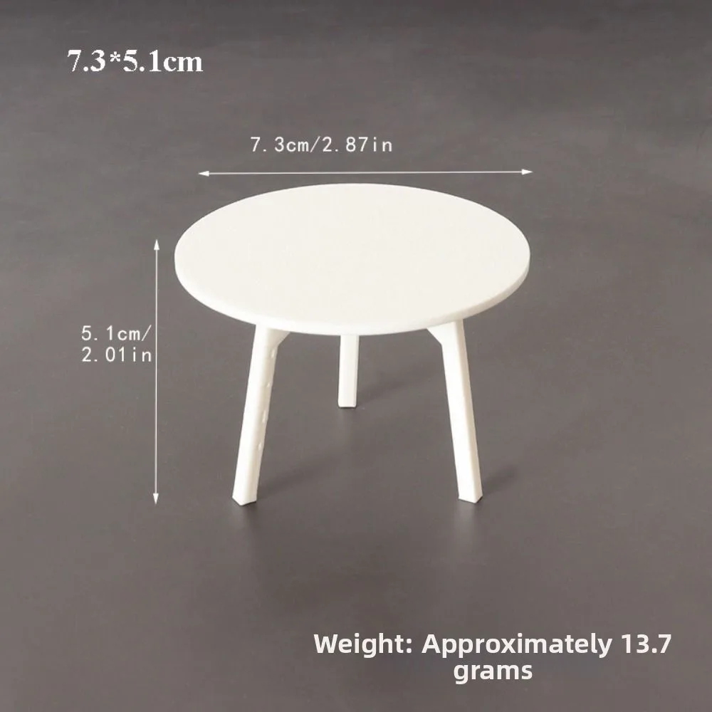 

Mini 1/12 Dollhouse Miniature Chair Modern Simple Doll House Decoration Wood Coffee Dining Table Chairs Multistyles