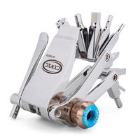 16 in 1 Portable Bicycle Folding Combination Tool Mini Bike Multitool Bicycle Tires Repair Tool Kit Can Connect T05 Gas Cylinder