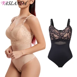 Malha de renda thongs bodysuit shapewear sem costura acolchoado corpo inteiro shaper cintura fina barriga controle barriga lisa roupa interior