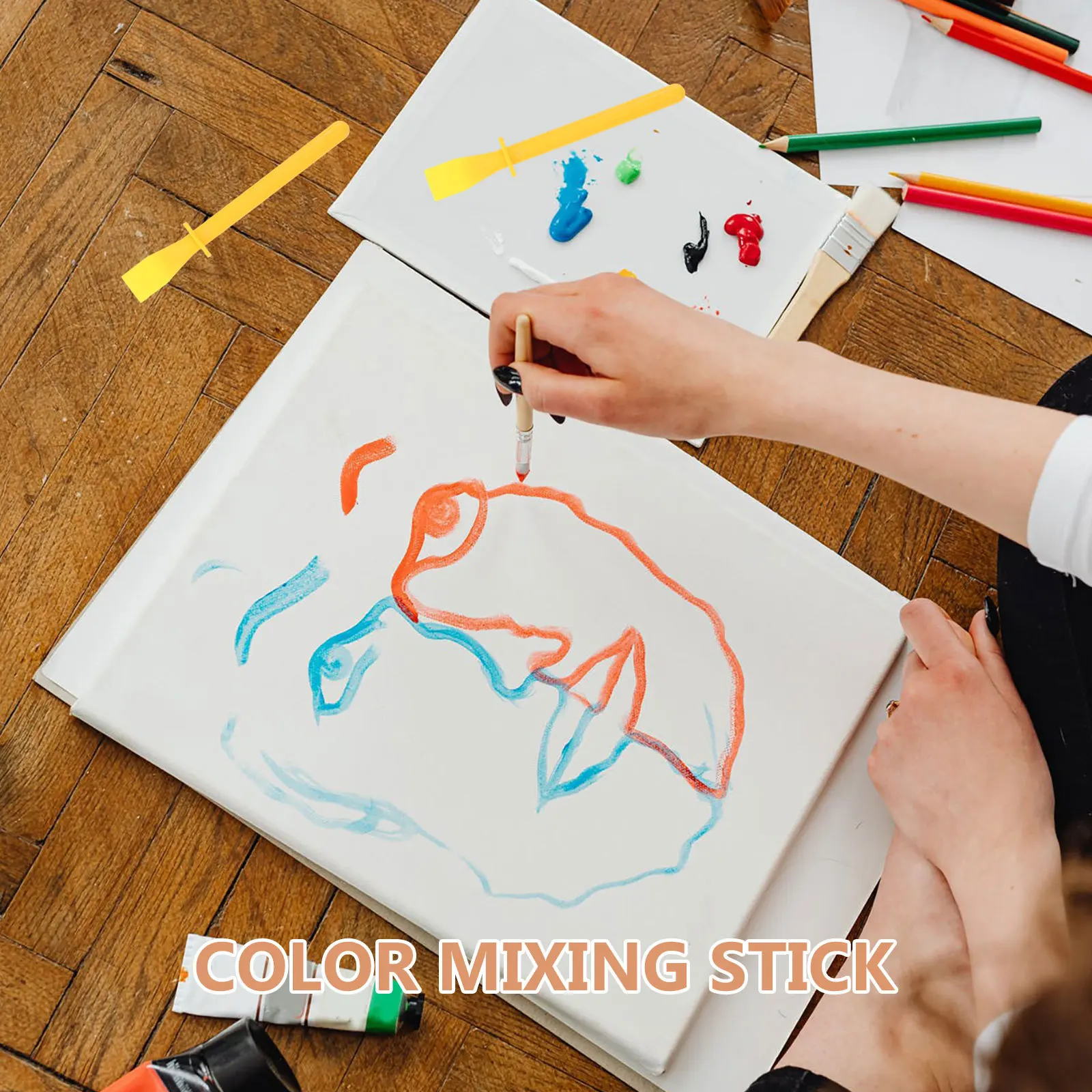 

15Pcs Oil Painting Scraper Sticks Durable Glue Scraper Set for DIY Craft Epoxy Spreader Glue Applicator Painting Craft