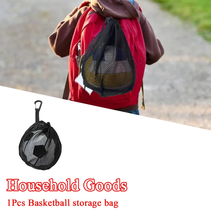 1Pcs Large Capacity Drawstring Sports Bag Basketball Mesh Bag Volleyball Mesh Bag Soccer Bag Accessories Included