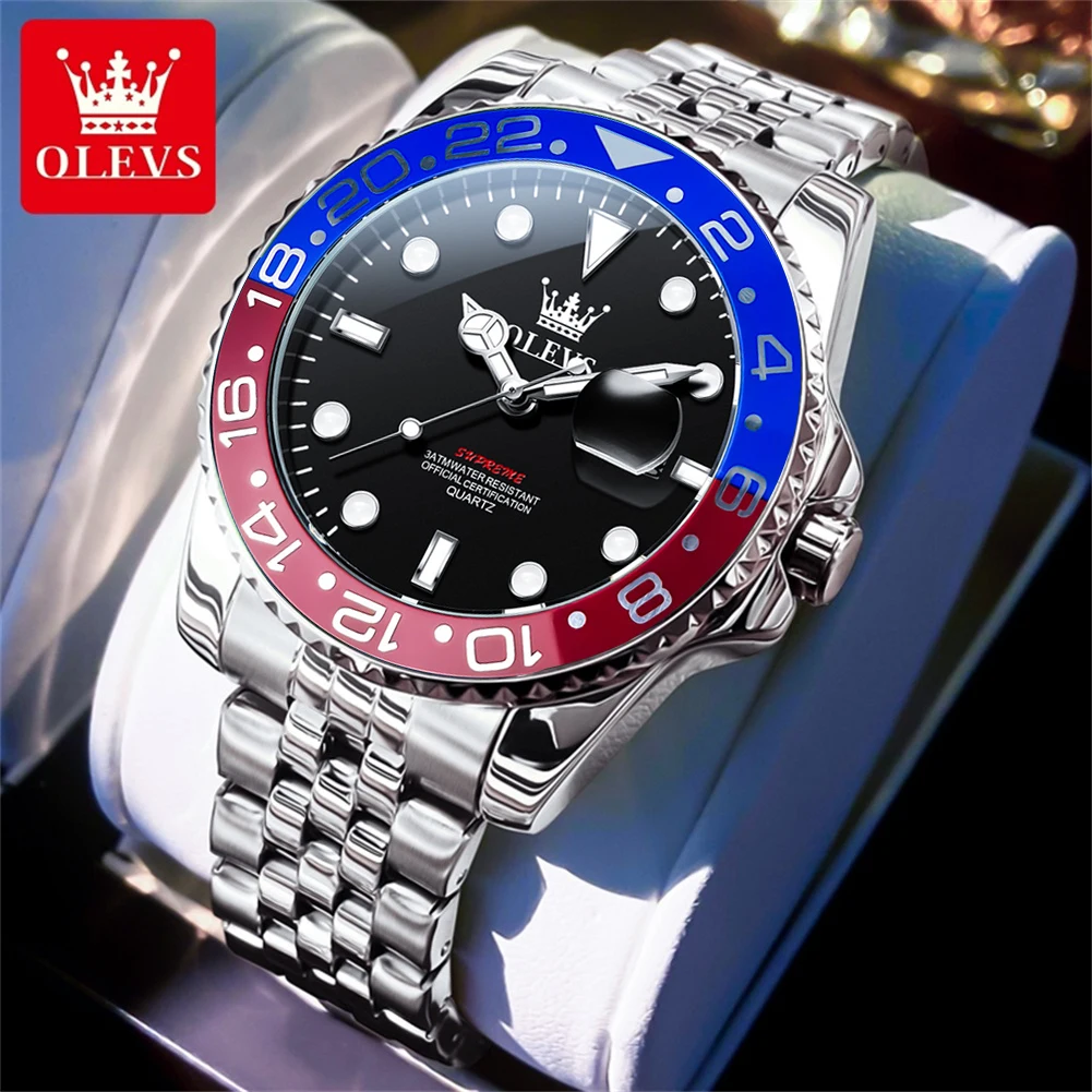 OLEVS мужские часы лучший бренд класса люкс классические Datejust оригинальные кварцевые часы для мужчин водостойкие светящиеся большие часы из нержавеющей стали