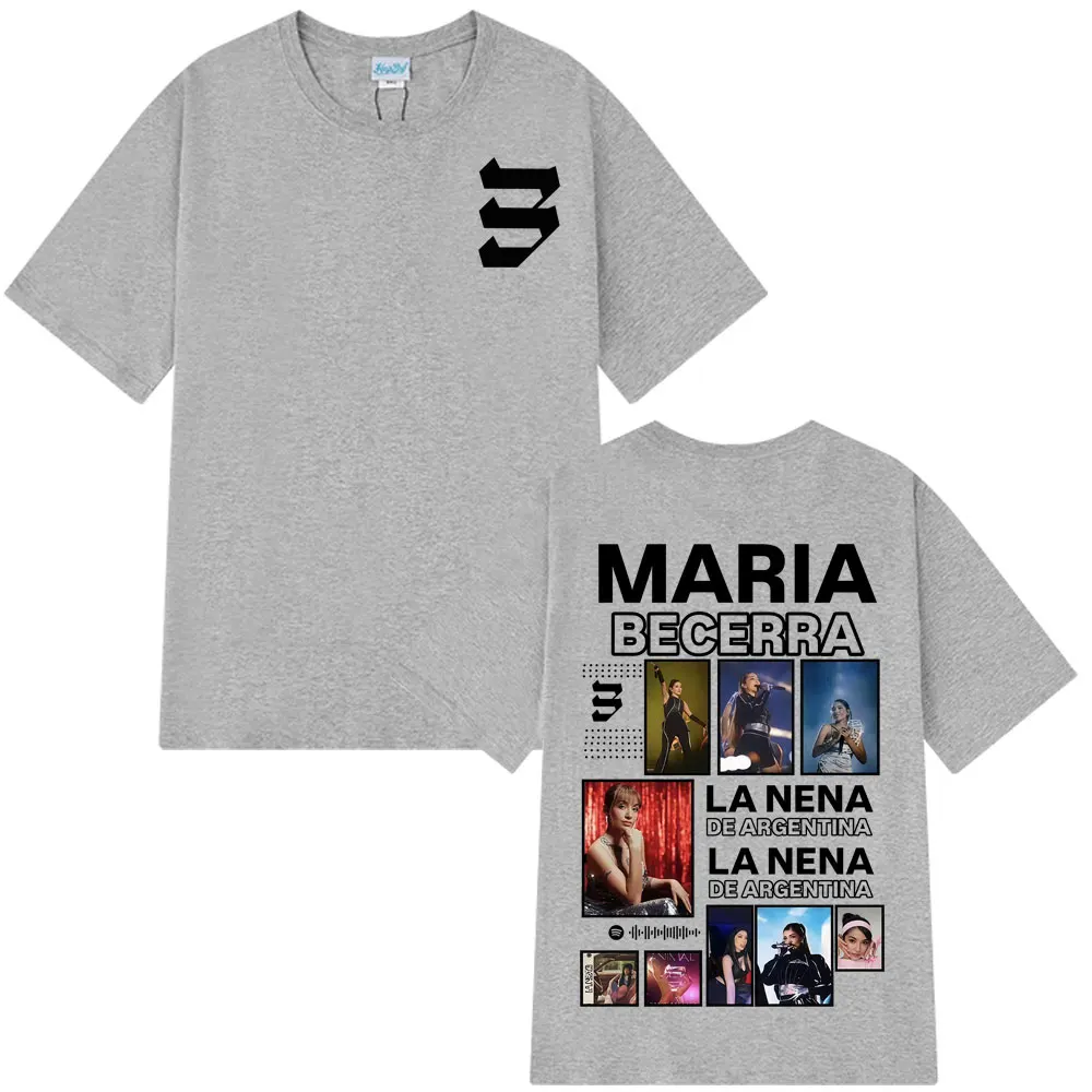 المغني ماريا بيسيرا لا نينا ألبوم 2025 جولة خمر تي شيرت الرجال النساء الهيب هوب تي شيرت القطن قصير الأكمام تي شيرت مروحة الهدايا #3