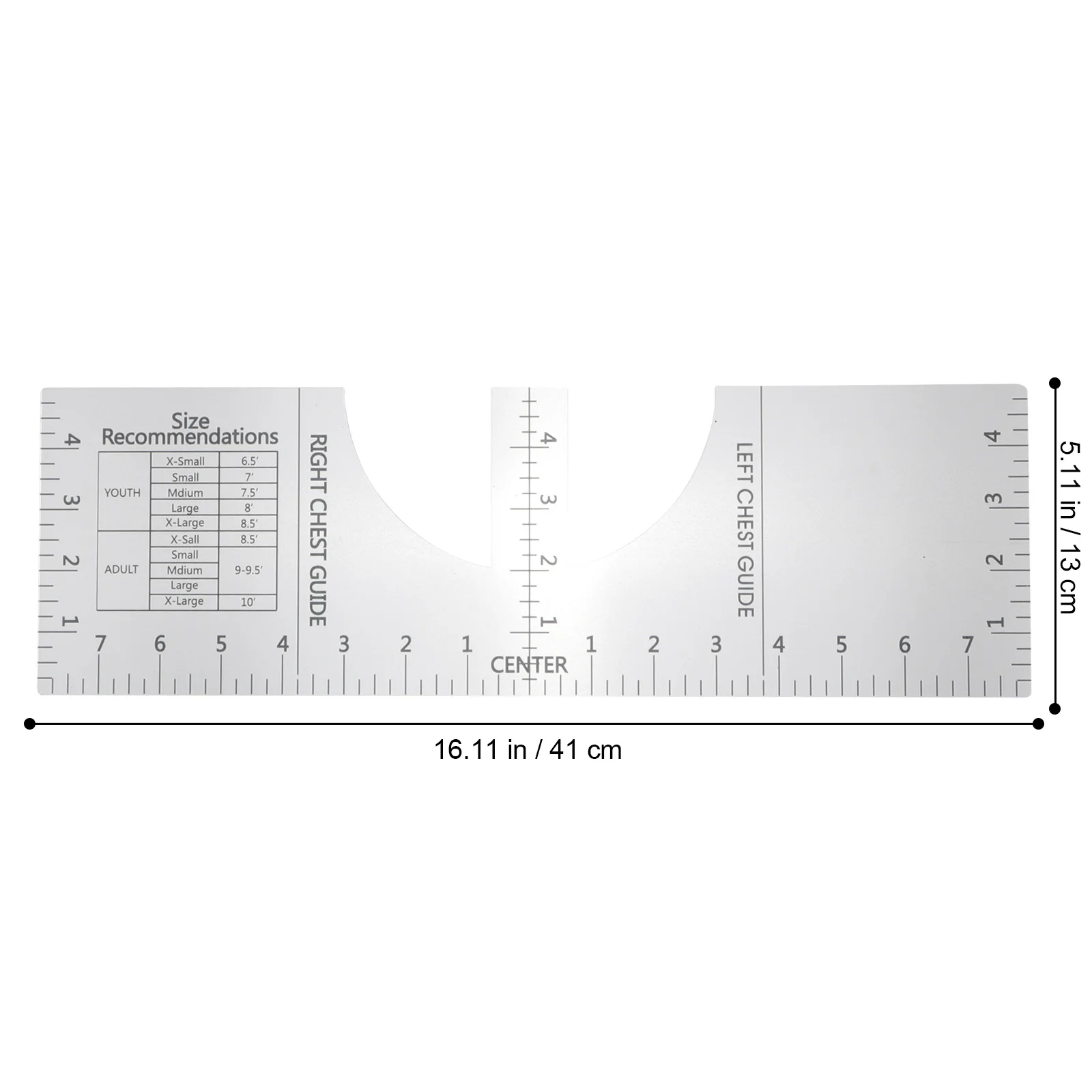أداة دليل مسطرة توسيط تي شيرت من الأكريليك الشفاف لأداة قياس ملحقات خياط الخياطة المحاذاة الدقيقة