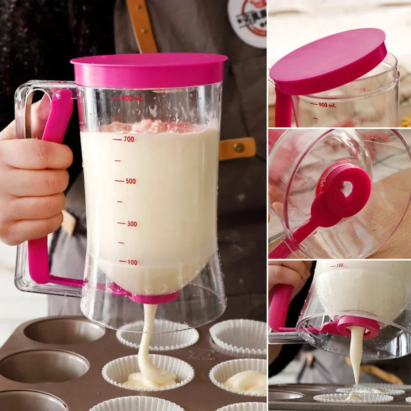 Kitchen Pancake Batter Dispenser Multi-Functional Handheld Separator Batter Funnel Butter Dispenser Household Baking Tools