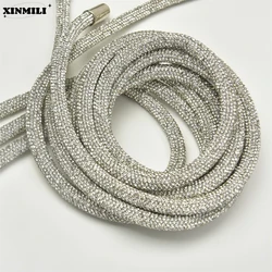 9mm Glitter Glass Crystal Cotton Cord Bling Rhinestone Rope Trim Diy Clothing Drawstring Bracelet Bags Strap Accessories