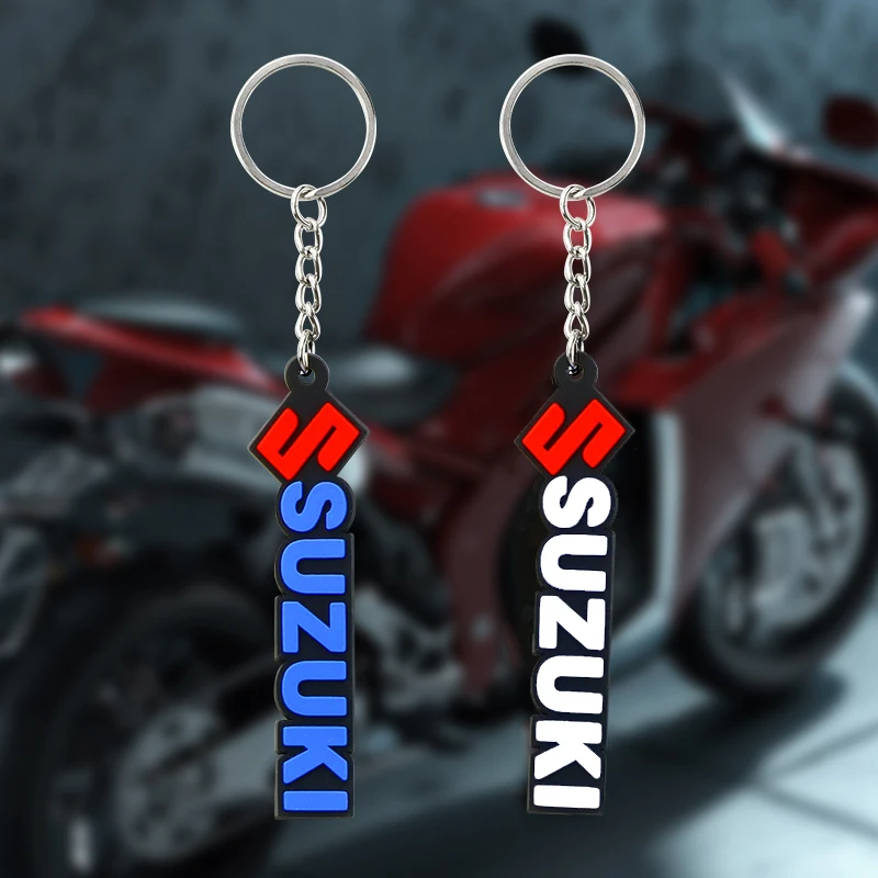 Motorcycle LOGO keychain Shape SOFT RUBBER KEYRING For Suzuki GSXR 600 750 1000 GSX-R 600 750 1000 125 150