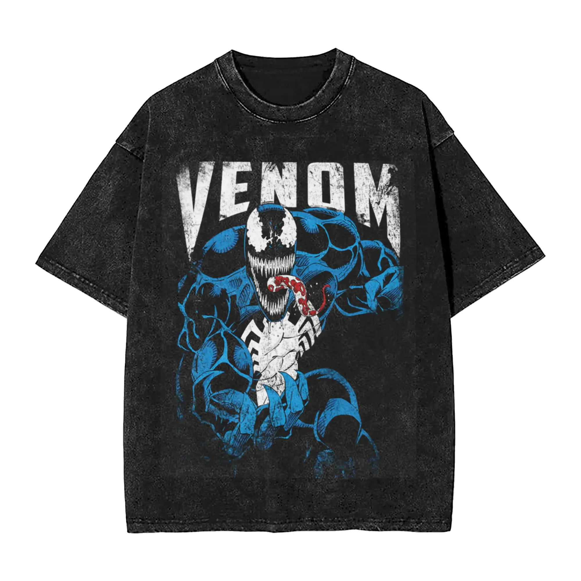

2025 г., потертые футболки Venom, уличная одежда, новинка в стиле хип-хоп, футболка для мужчин и женщин, летняя футболка с коротким рукавом