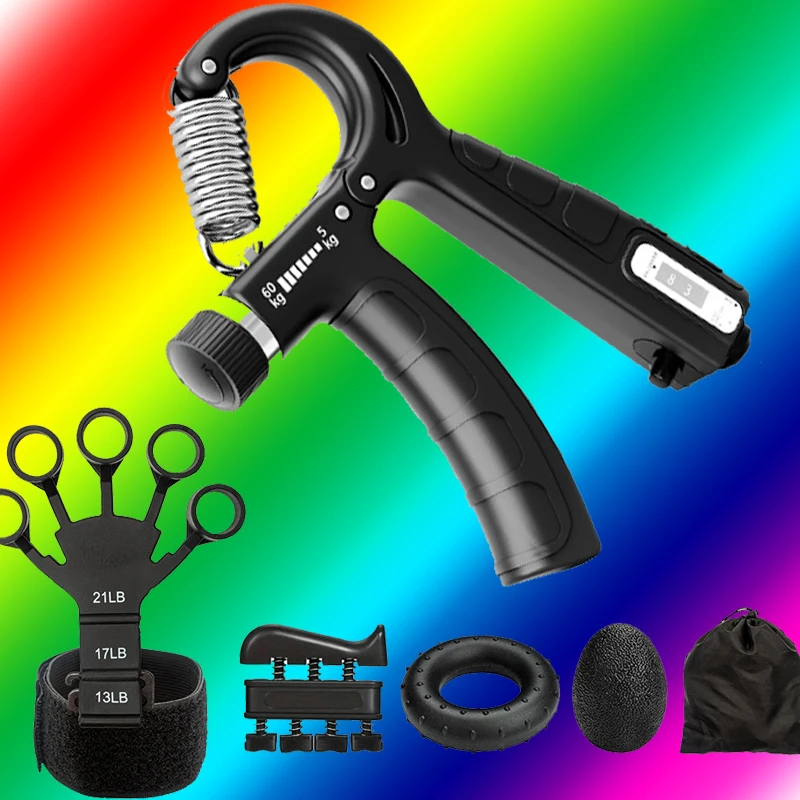 

Комплект тренажера для захвата Силовой тренажер для наращивания мышц и восстановления после травм Реабилитационная тренировка рук Регулируемая рукоятка Спорт