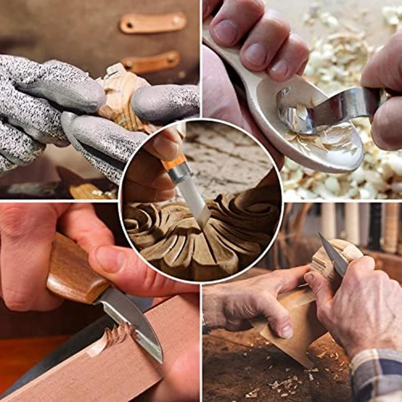 Wood Carving Kit Ferramentas para Iniciantes, Whittling Kit, Deluxe colher, Carving Kits de faca, Fit para Iniciantes