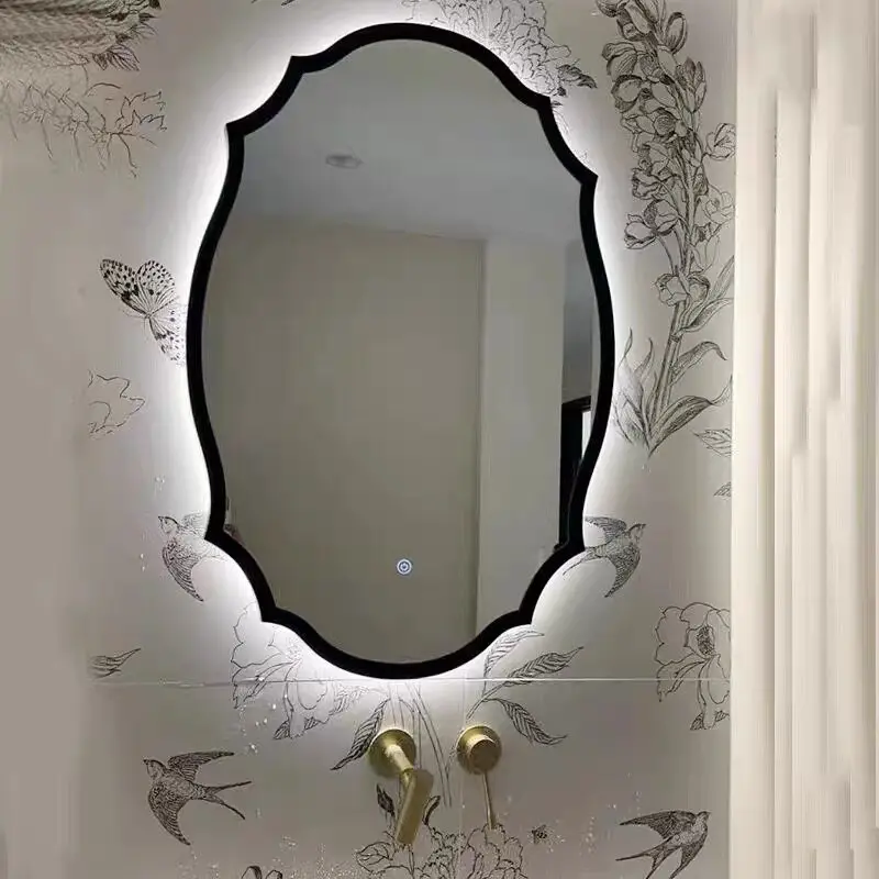 r*-Irregular Funky Mirror Modern Decoration Items Aesthetic Hanging Wall Bathroom Mirror Makeup Funky Espelhos Home Decorations