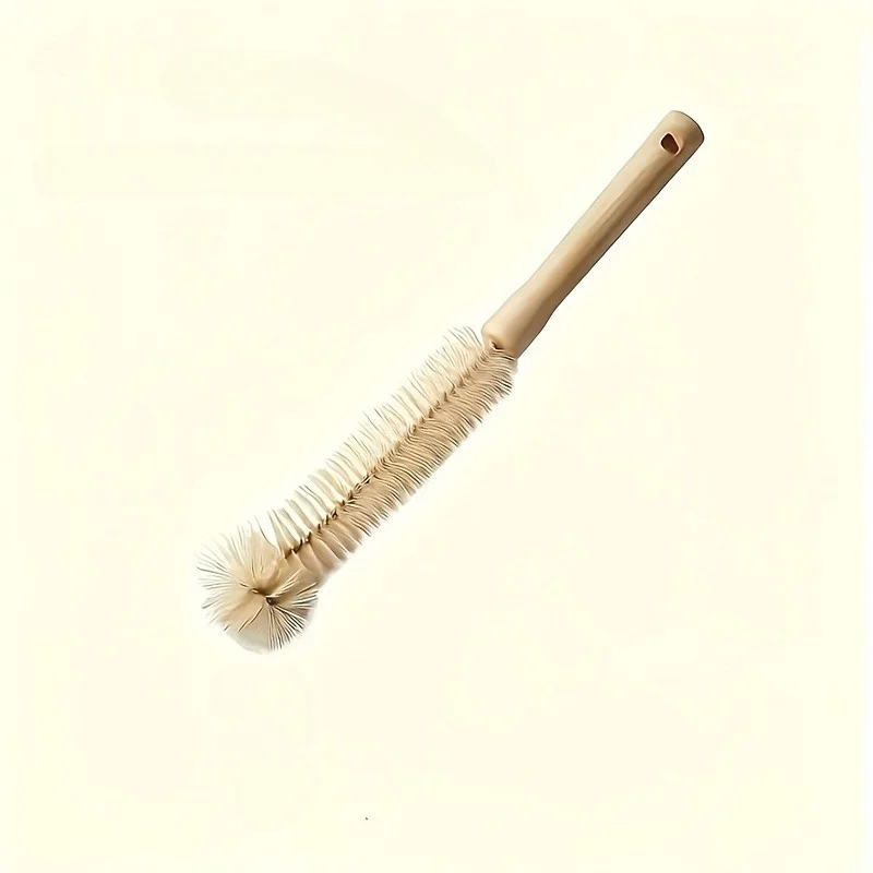1 PCS Long Handle Non Slip Grip with Hook Foot Cleaning Brush - No Bending Toe Brush, Adult Bathroom Foot Care Tool, Light Beige