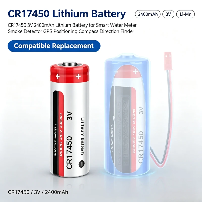 CR17450 3V 2400mAh Lithium Battery for Smart Water Meter Smoke Detector GPS Positioning Compass Direction Finder
