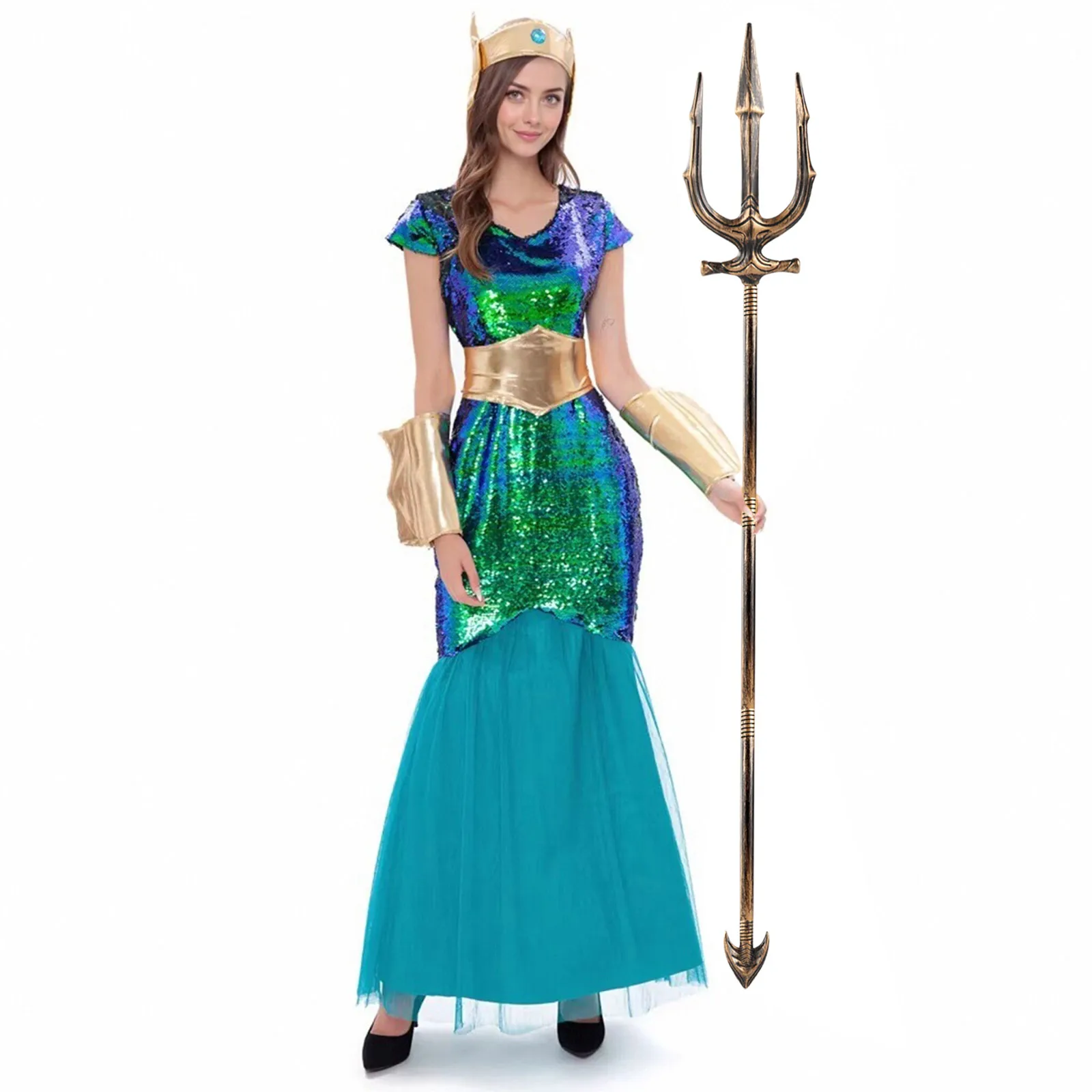 Unisex Kunststoff montieren Zepter Dreizack verstellbare Halloween Cosplay Zubehör Requisiten für Kostüme Partys