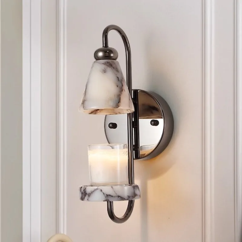 

Homestay Aromatherapy Candle Wall Lamp,Luxury Glass Style, Glass & Metal, for Living Room Sofa Wall Bedroom Bedside, Decor Light