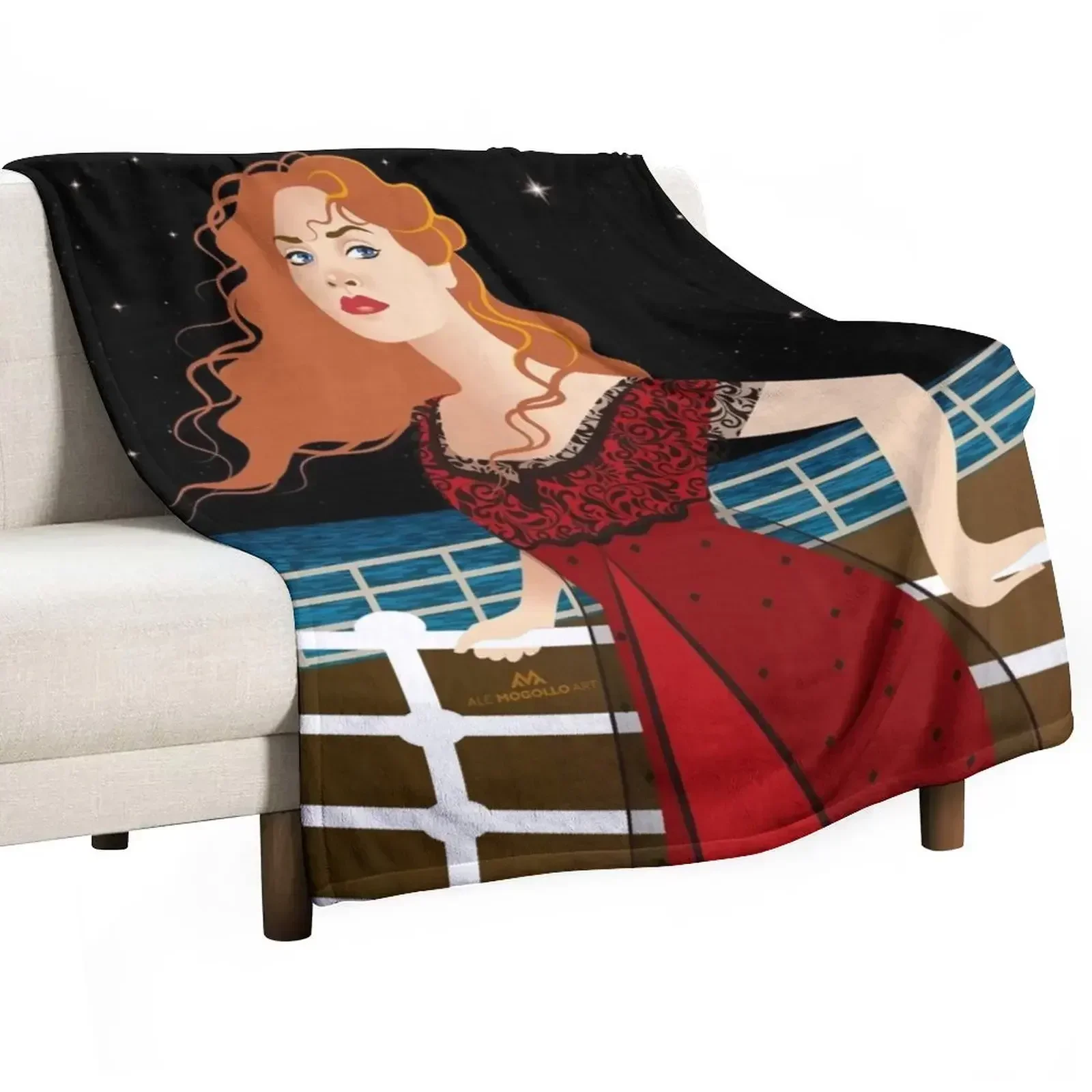 

The night Rose met Jack Throw Blanket Furry Vintage Blankets