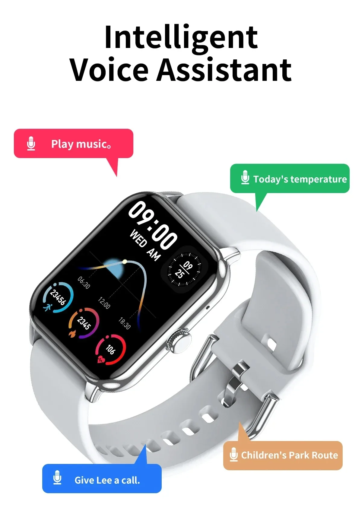 2025 Nieuwe slimme horloge Gezondheidsmonitoring Slapen Hartslaghorloges Heren Dames Tracking Fitness Sport Smartwatch Stemassistent