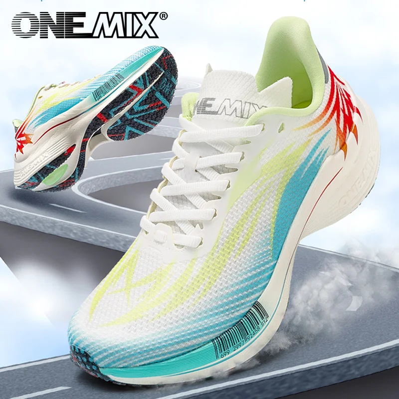 ONEMIX-Chaussures de course respirantes à semelle complète pour hommes et femmes, baskets de sport, d\'entraînement, de jogging, en nylon, été, 2024