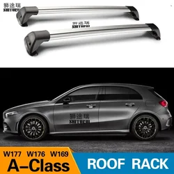 For Mercedes-Benz A-Class 2004-2024 W177 W176 W169 roof bar car special aluminum alloy belt lock Led shooting RACK CORSS rack