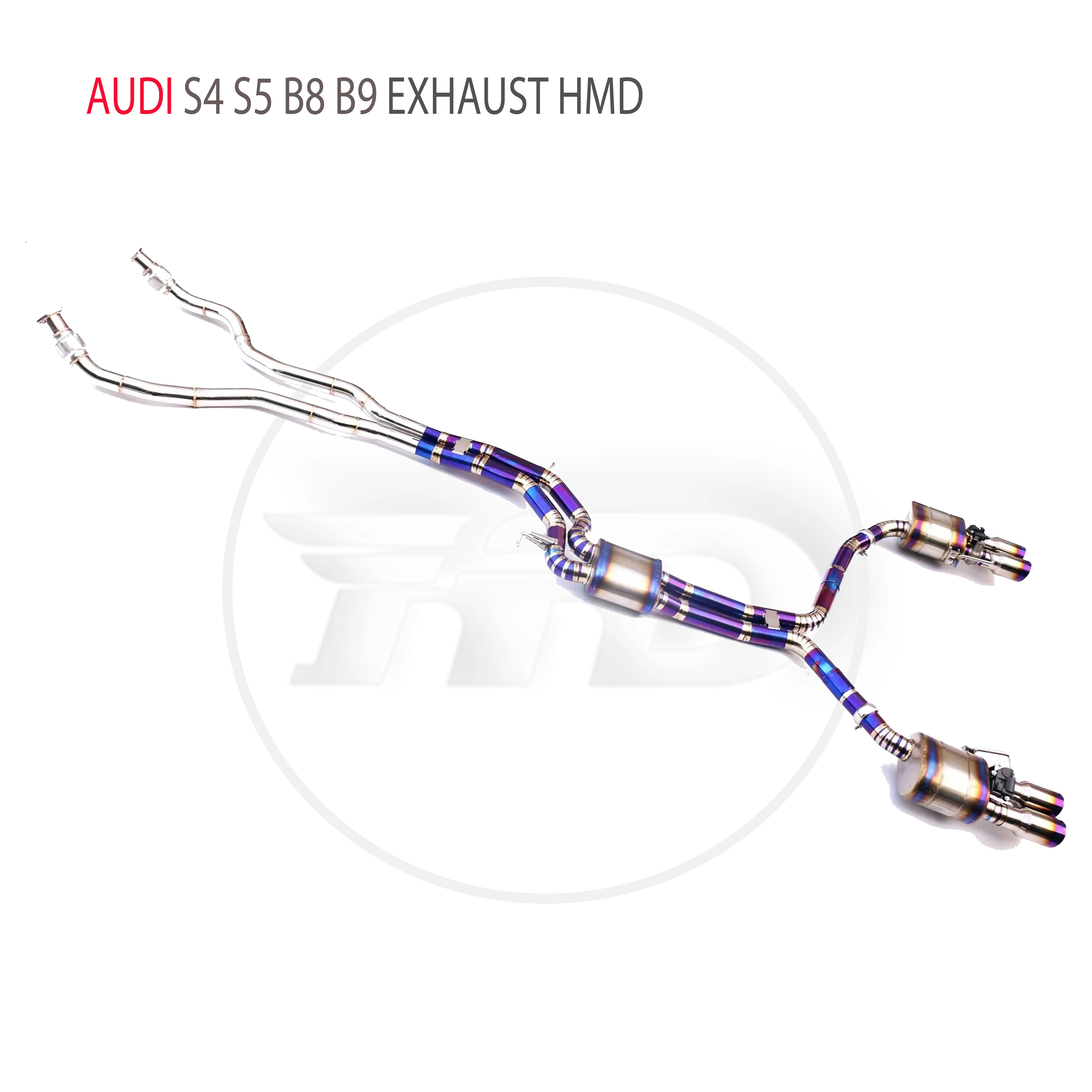 HMD Titanium exhaust system Performance catback Audi S4 S5 B8 B9 Muffler Electronic Valve auto parts