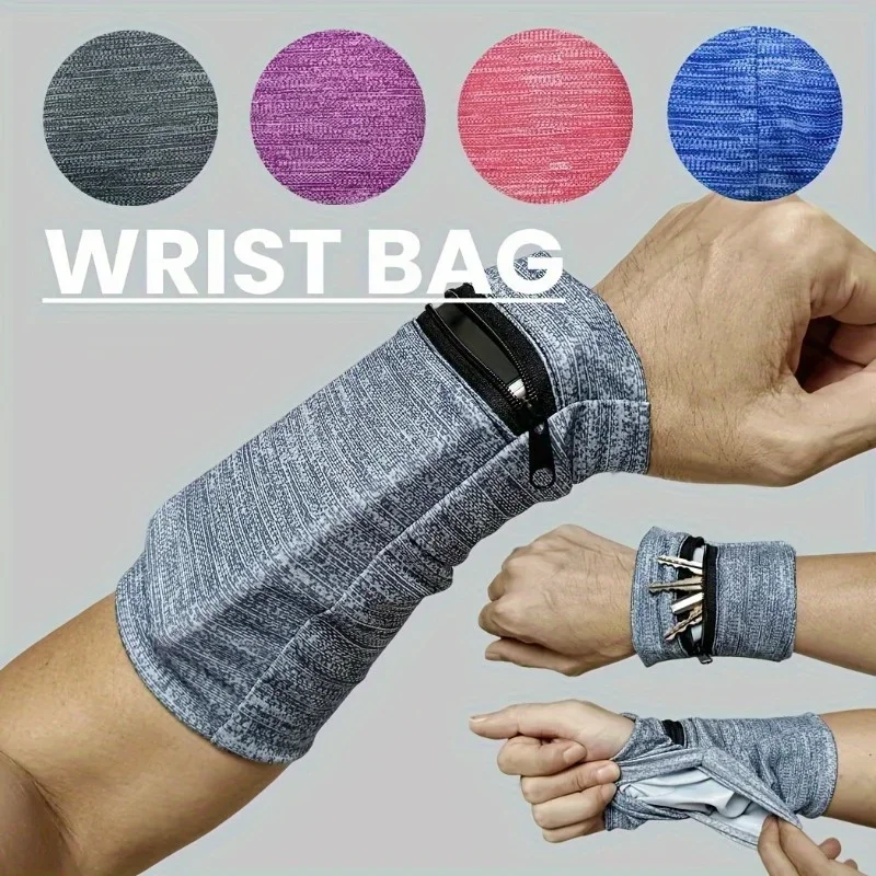 1pc Black Storage Bag for Neutral Wrist Supports Suitable for Fitness Running,Featuring a Zipper,Sweat-Absorbing Wrist Support 