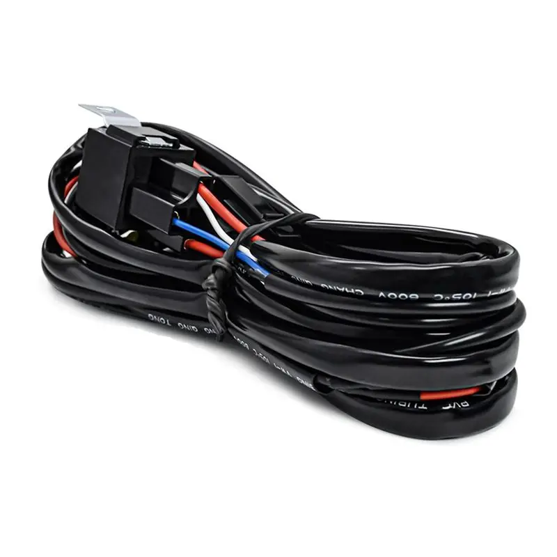 

A57E-16 AWG LED Light Bar Wiring Harness Kit - 2 Leads 12V On Off Switch Power Relay Fuse For Off Road Lights Work Light