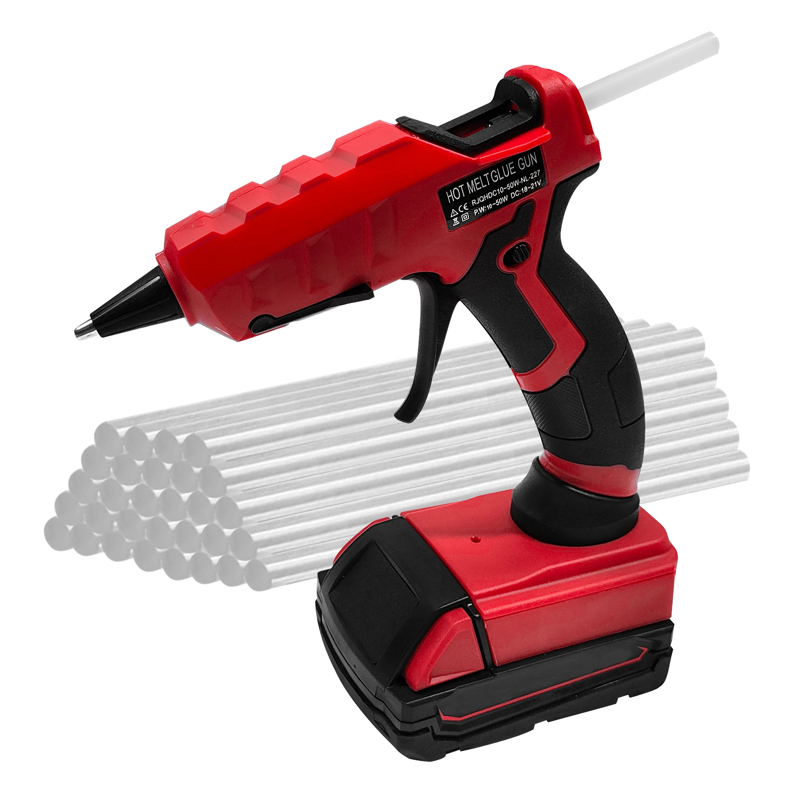 

Electric Hot Melt Glue Gun with 18V 2000mAh Battery and 30Pcs 7mm Glue Sticks Cordless Hot Melt Welding Air Gun for Milwaukee