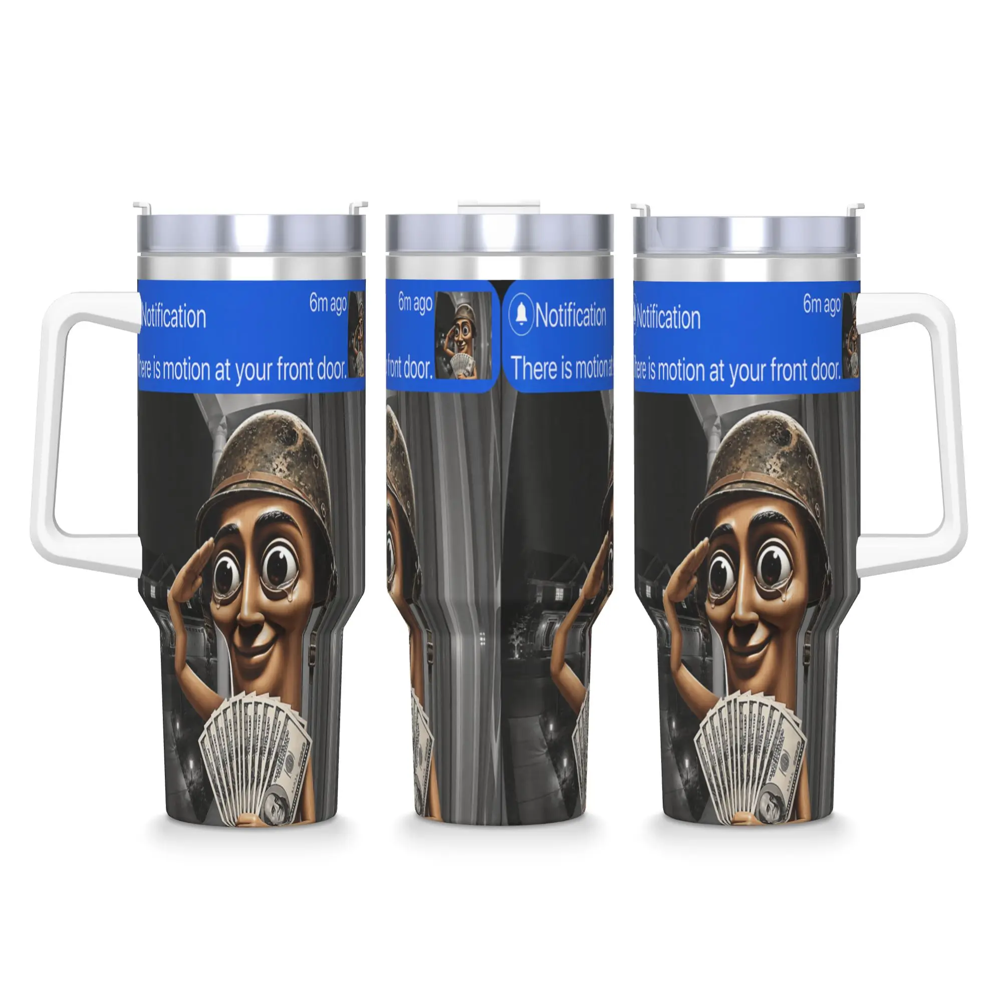 There is Motion at Your Front Door Tung Tung Tung Sahur Meme Stainless Steel Tumbler  Beach Car Mugs Large Thermal Mug