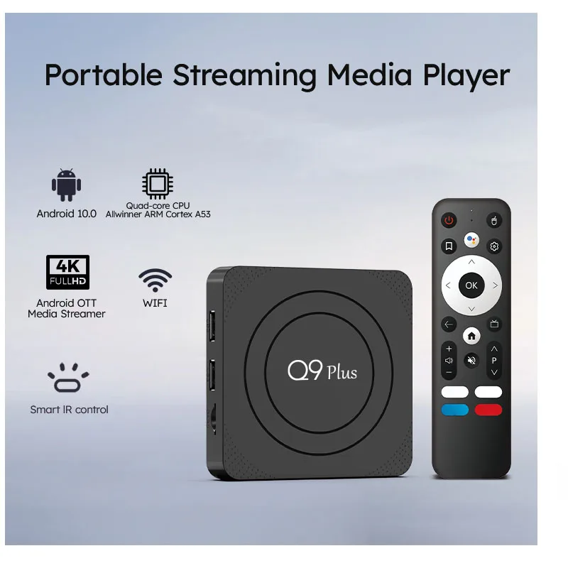 Q9 Plus Smart TV Box 2.4G/5G WIFI Allwinner H313 BT5.0 2G 16G 100M Android 10.0 TV BOX Media Player 4K HDR Set Top box