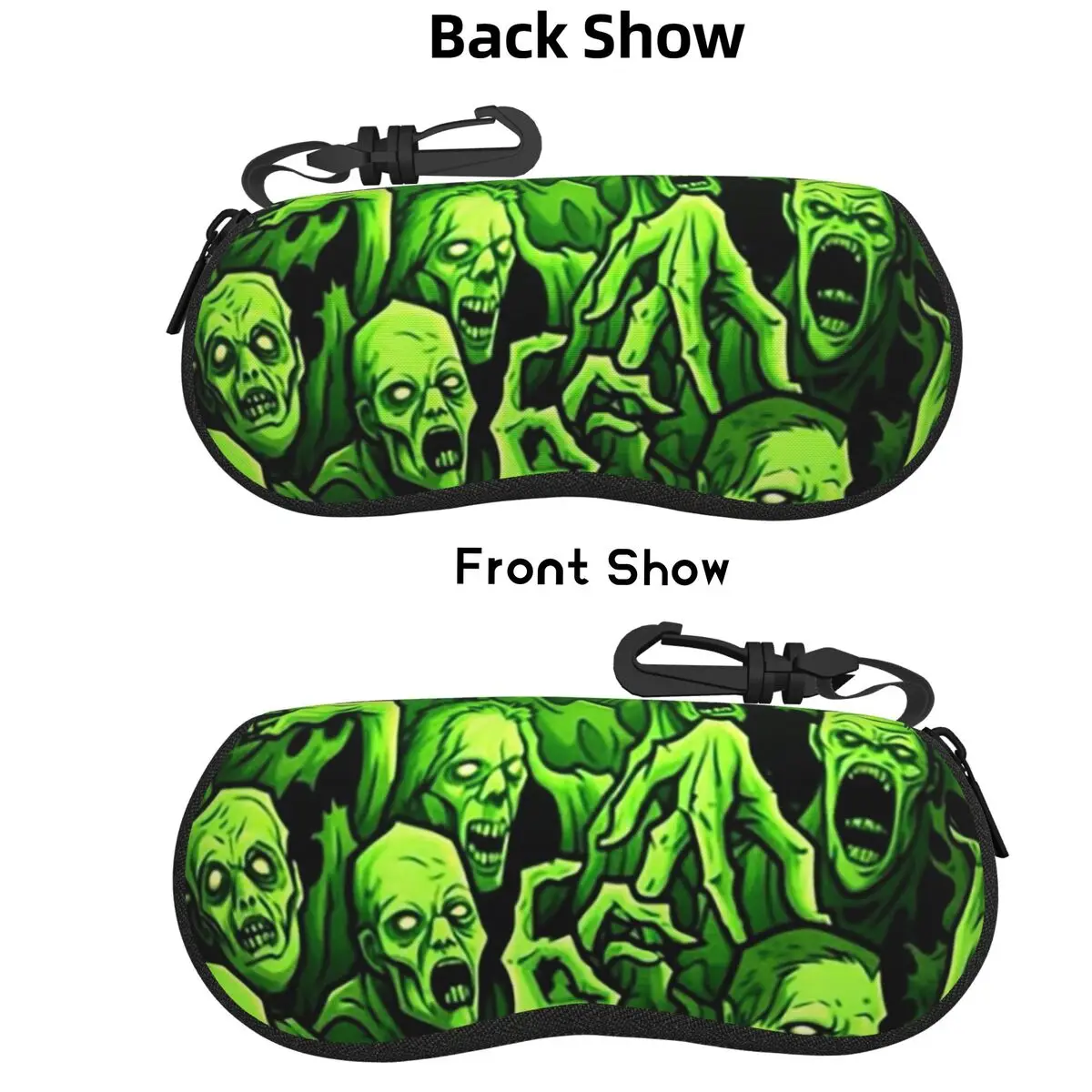 

Ghost Skull Print Luminous Horror Night Halloween Shell Glasses Case Protective Sunglasses Box Women Men Soft Eyeglasses Bag