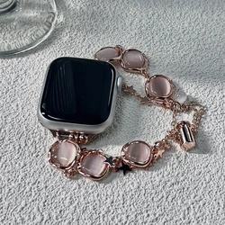 Opal Strap for Apple Watch 10 9 8 Ultra 42mm Band 46mm 40mm 44mm 41mm 45mm Women Metal Belt Watchband iWatch 7 6 SE 5 4 Bracelet