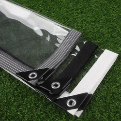 99.9% Transparent PVC Tarpaulin Balcony Gazebo Windproof Waterproof Fence Screen Rainproof Cloth Clear Tarp Cover